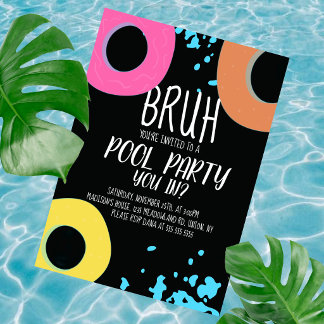 Convite Festa de Aniversário na Piscina Bruh