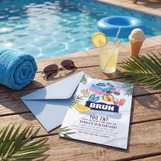 Convite Festa de aniversário na piscina de verão trendy