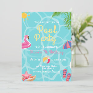 Convite Festa de Aniversário na Piscina, Festa de Criança 