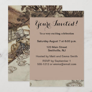 Convite Festa de Aniversário Não Aniversário da Alice Coel