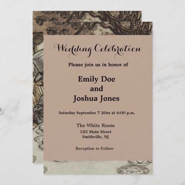 Convite Festa de Aniversário Não Aniversário da Alice e do (Frente/Verso)