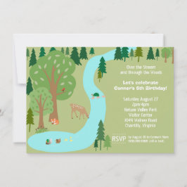 Convite Festa de aniversário Natureza dos Animais Floresta