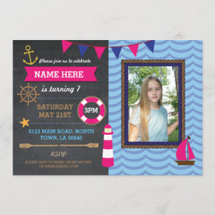 Convite Festa de aniversário Náutica Fotografia Boats Co