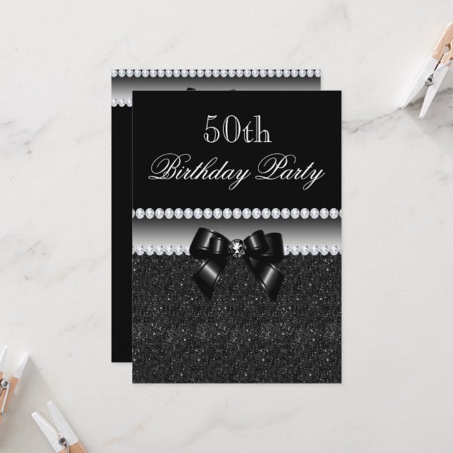 Convite Festa de aniversário Negra (Frente/Verso In Situ)