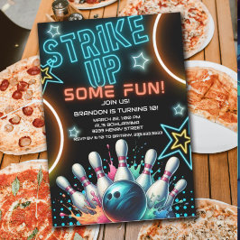 Convite Festa de aniversário Neon