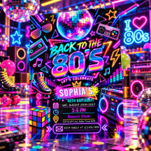 Festa de Aniversário Neon Disco Retro 80