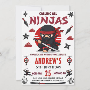 Convite Festa de Aniversário Ninja Pessoal