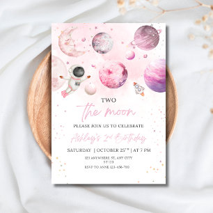 Convite Festa de Aniversário no Espaço Sideral Menina Astr