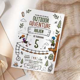 Convite Festa de Aniversário no Parque de Aventuras ao Ar 