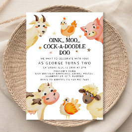 Convite Festa de Aniversário no Quintal com Animais da Faz