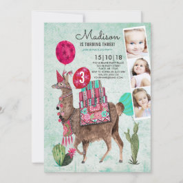 Convite Festa de Aniversário no Zoológico | Llama | Convit