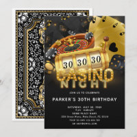 Festa de aniversário Noturna de Casino Negro Doura