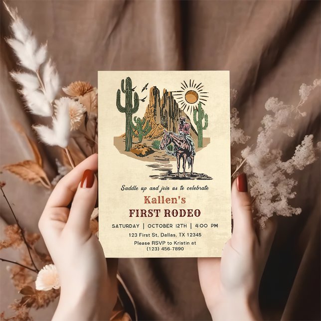 Convite Festa de aniversário Ocidental do Rodeo Selvagem d (Criador carregado)