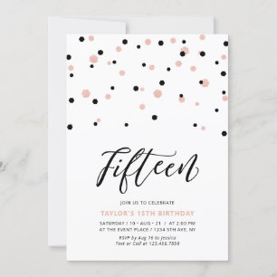 Convite Festa de aniversário para adolescentes e Rosa