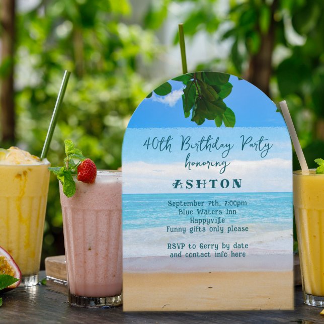 Convite Festa de aniversário para adultos do Ocean View (Criador carregado)
