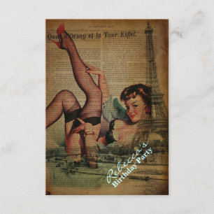 Convite festa de aniversário parisiense feminino da torre