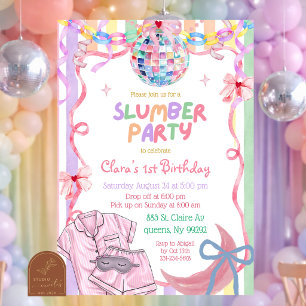 Convite Festa de Aniversário Pastel Fancy Slumber Party