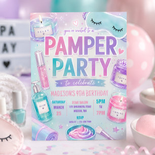 Convite Festa de Aniversário Pastel Spa Pamper