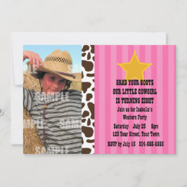 Convite Festa de aniversário pequena da vaqueira