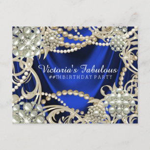 Convite Festa de Aniversário Pérola Azul Real