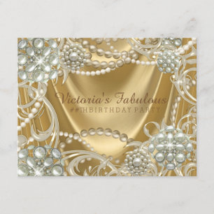 Convite Festa de aniversário Pérola Dourada