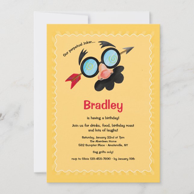 Convite Festa de aniversário Perpétua do Joker (Frente)