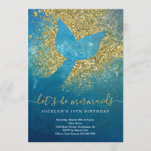 Convite Festa de aniversário personalizada da Sereia