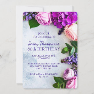 Convite Festa de aniversário Personalizada de 80 de Celebr