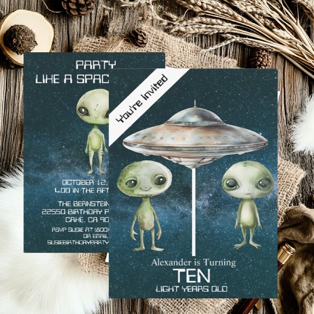 Convite Festa de Aniversário Personalizada de Alien do Esp (Criador carregado)