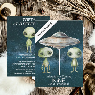 Convite Festa de Aniversário Personalizada de Alien do Esp