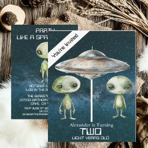 Convite Festa de Aniversário Personalizada de Alien do Esp