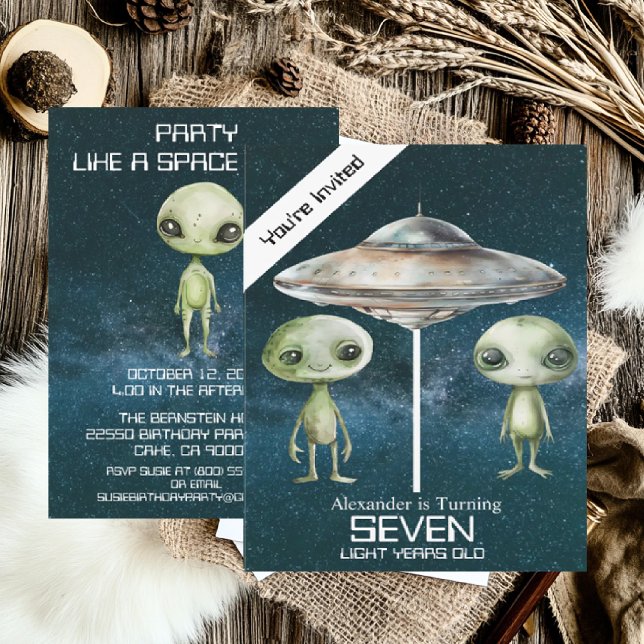 Convite Festa de Aniversário Personalizada de Alien do Esp (Criador carregado)