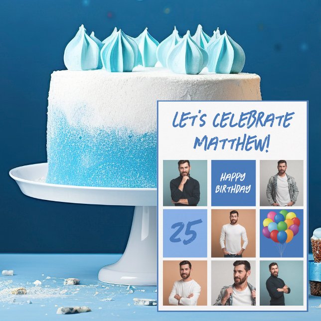 Convite Festa de aniversário Personalizada de Colagem de F (Criador carregado)