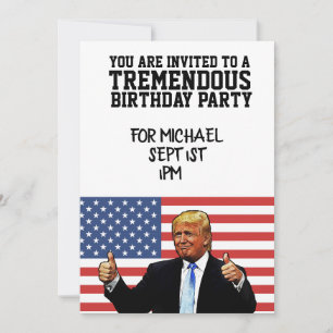 CONVITE FESTA DE ANIVERSÁRIO PERSONALIZADA DE DONALD TRUMP