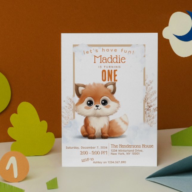 Convite Festa de aniversário Personalizada De Inverno Da R (Criador carregado)