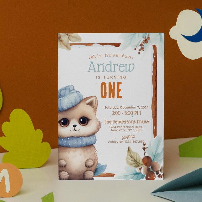 Convite Festa de aniversário Personalizada de inverno de q (Criador carregado)