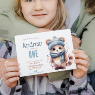 Convite Festa de aniversário Personalizada de inverno de q