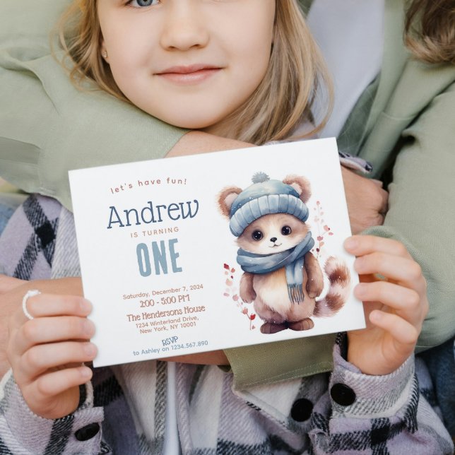 Convite Festa de aniversário Personalizada de inverno de q (Criador carregado)