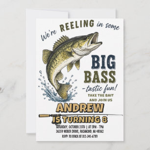 Convite Festa de Aniversário Personalizada Gone Fishing