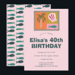 Convite Festa de aniversário PERSONALIZADA Moderna de Soir<br><div class="desc">Cartão bonito perfeito para um convite divertido! Mão fez arte para você! Perfeito para um aniversário de praia à beira-mar ou outra celebração. TOTALMENTE PERSONALIZÁVEL! Clique em "Personalizar" acima para editar o texto. Clique em "editar usando a ferramenta design" para ajustar as fontes, cores e posicionamentos e para excluir o...</div>