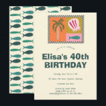 Convite Festa de aniversário PERSONALIZADA Moderna de Soir<br><div class="desc">Cartão bonito perfeito para um convite divertido! Mão fez arte para você! Perfeito para um aniversário de praia à beira-mar ou outra celebração. TOTALMENTE PERSONALIZÁVEL! Clique em "Personalizar" acima para editar o texto. Clique em "editar usando a ferramenta design" para ajustar as fontes, cores e posicionamentos e para excluir o...</div>