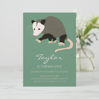 Convite Festa de Aniversário Personalizada Possum Opossum