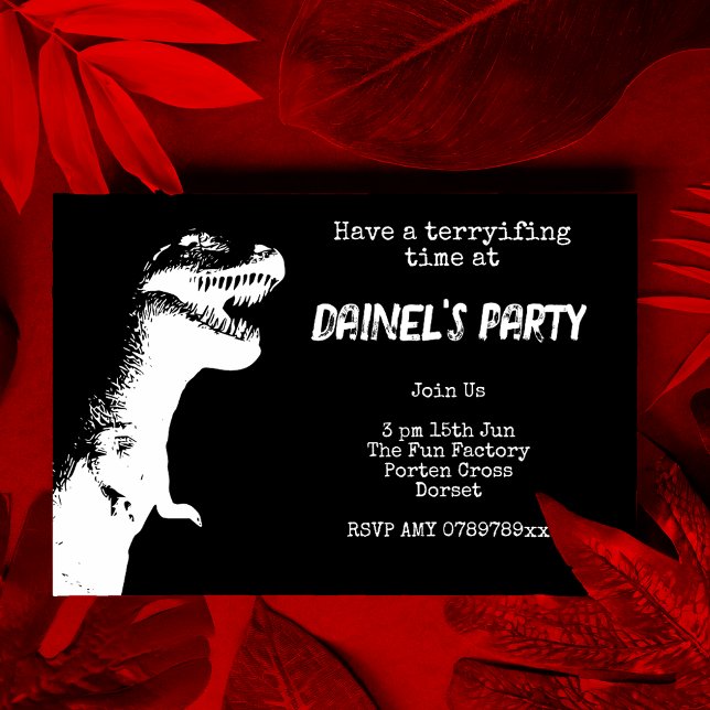 Convite Festa de aniversário personalizadaT-Rex (Criador carregado)