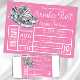 Convite Festa de Aniversário Pink Diamond Sneaker Ball