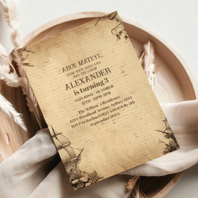 Convite Festa de aniversário Pirata (Criador carregado)