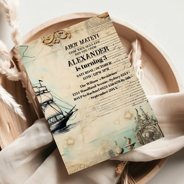 Convite Festa de aniversário Pirata (Criador carregado)