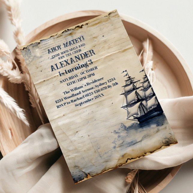 Convite Festa de aniversário Pirata (Criador carregado)