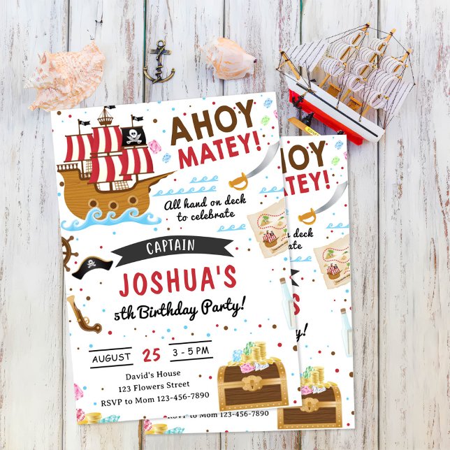 Convite Festa de aniversário Pirata (Criador carregado)