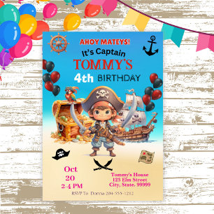 Convite Festa de aniversário Pirata