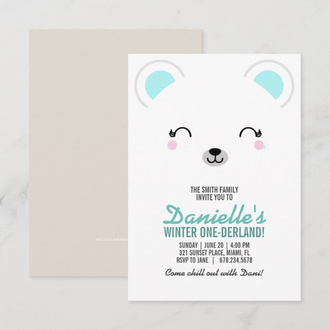 Convite festa de aniversário POLAR DE FURRA DE QUALQUER ID (Frente/Verso)